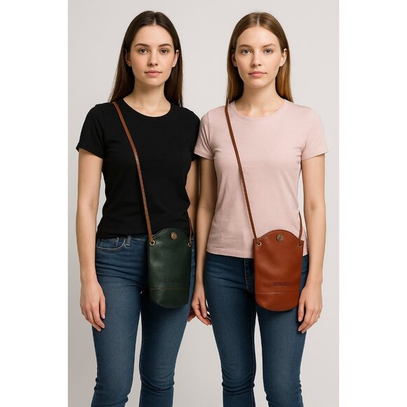 Lot of 2 Heroing Faux Leather Crossbody Bags – Brown & Dark Green – Small Sling - Picture 8 of 8